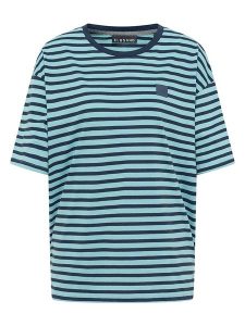 ELBSAND Koszulka "Kia" w kolorze granatowo-błękitnym rozmiar: S. Niebieskie bluzki ELBSAND, s, bez wzorów, z bawełny, bez kołnierzyka, bez ramiączek. Za 82,99 zł.