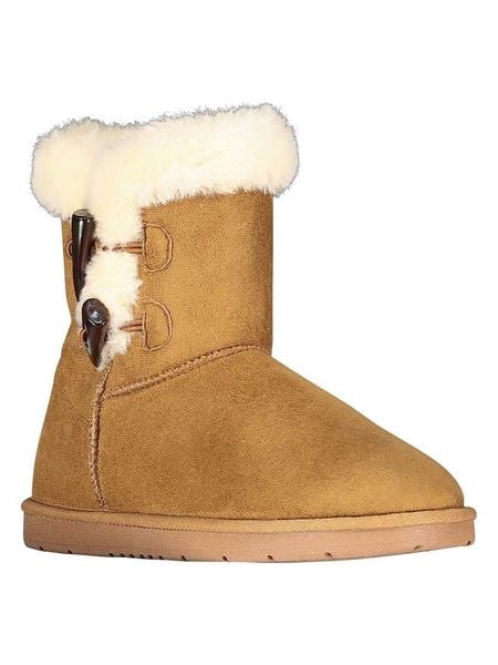 Geographical Norway Kozaki zimowe "Olady" w kolorze jasnobrązowym rozmiar: 39. Brązowe kozaki Geographical Norway, na zimę, bez wzorów, z futra, bez obcasa, bez zapięcia. Za 130,81 zł.