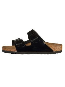 Birkenstock Klapki "Arizona" w kolorze czarnym rozmiar: 37. Czarne klapki Birkenstock, bez wzorów, bez obcasa. Za 345,36 zł.