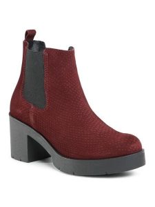 Lasocki Botki RST-CARMEN-02 Bordowy. Czerwone botki Lasocki, bez wzorów, ze skóry, bez obcasa, na słupku, bez zapięcia. Za 111,99 zł.