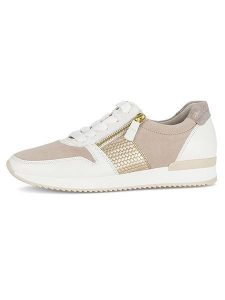 Gabor Skórzane sneakersy w kolorze biało-beżowym rozmiar: 40. Białe trampki Gabor, bez wzorów, bez zapięcia. Za 237,73 zł.