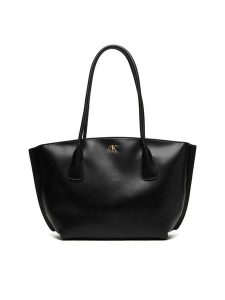 Calvin Klein Torebka Ck Medium Dome Tote LV04F3344G Czarny. Czarne torebki klasyczne Calvin Klein, bez wzorów, ze skóry, bez dodatków. Za 649,99 zł.