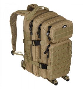 Modularny plecak Assault, 30 litrów, wiele kieszeni, kolor coyote tan MFH. Białe plecaki MFH. Za 294,18 zł.