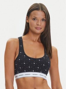 Guess Stringi O97E04 KBOE1 Czarny. Czarne stringi Guess, z aplikacjami, z bawełny. Za 89,99 zł.