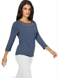 WITT WEIDEN Bluzka w kolorze niebieskim rozmiar: 42. Niebieskie bluzki WITT WEIDEN, bez wzorów, bez kołnierzyka, bez ramiączek. Za 39,99 zł.