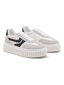 C'M Sneakersy w kolorze biało-szarym rozmiar: 40. Białe trampki C'M, bez wzorów, bez zapięcia. Za 124,40 zł.