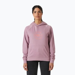 Bluza damska Helly Hansen Core Graphic Hoodie. Fioletowe bluzy Helly Hansen, bez wzorów, bez kaptura. Za 342,50 zł.