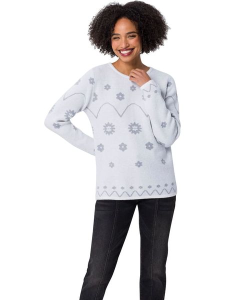 Heine Sweter w kolorze biało-szarym rozmiar: 36. Białe swetry oversize Heine, bez wzorów, bez ramiączek. Za 65,38 zł.