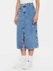 Tommy Jeans Spódnica jeansowa Claire DW0DW18226 Niebieski Regular Fit. Niebieskie spódnice Tommy Jeans, bez wzorów, z bawełny. Za 419,99 zł.