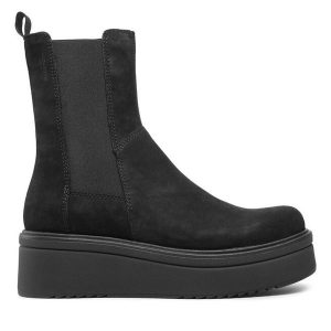 Botki Vagabond Shoemakers. Czarne botki Vagabond Shoemakers, bez wzorów, bez obcasa, na koturnie, bez zapięcia. Za 499,99 zł.