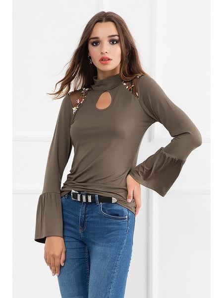 Milan Kiss Bluzka w kolorze szarobrązowym rozmiar: S. Brązowe bluzki Milan Kiss, s, bez wzorów, bez kołnierzyka, bez ramiączek. Za 52,79 zł.