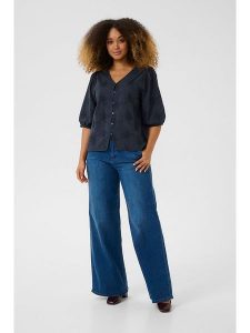 Cream Bluzka w kolorze granatowym rozmiar: 38. Niebieskie bluzki Cream, bez wzorów, bez kołnierzyka, bez ramiączek. Za 142,95 zł.