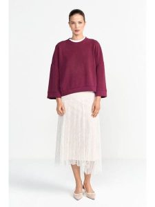 Rich & Royal Bluza w kolorze czerwonym rozmiar: XS. Czerwone bluzy Rich & Royal, xs, bez wzorów, bez kaptura. Za 269,95 zł.