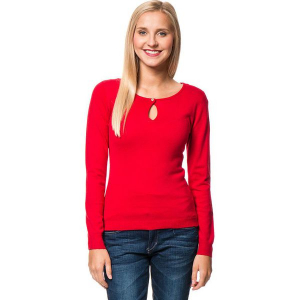 Sweter w kolorze czerwonym. Czerwone swetry klasyczne marki William de Faye, z kaszmiru, z okrągłym kołnierzem. W wyprzedaży za 136,95 zł.