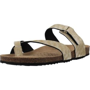 Sandały GEOX D BRIONIA Złoty. Żółte buty trekkingowe Geox, z syntetyku, bez zapięcia. Za 266,99 zł.