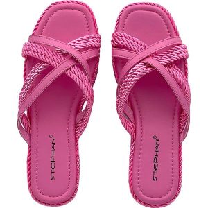 STEPHAN Klapki w kolorze różowym rozmiar: 39. Różowe klapki STEPHAN, bez wzorów, z otwartym noskiem, bez obcasa. Za 87,61 zł.