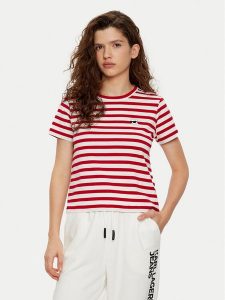 KARL LAGERFELD T-Shirt A1W17099 Czerwony Regular Fit. Czerwone t-shirty KARL LAGERFELD, xs, bez wzorów, z bawełny, bez kołnierzyka, bez ramiączek. Za 239,99 zł.