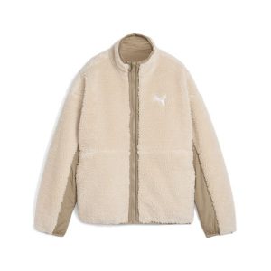 Damska dwustronna kurtka sherpa PUMA Oak Branch Beige. Brązowe kurtki Puma, l, bez wzorów, z tkaniny, bez kaptura. Za 300,99 zł.
