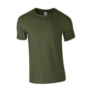 Koszulka Softstyle Dla Dorosłych Unisex. Zielone bluzki GILDAN, l, bez wzorów, sportowe, bez kołnierzyka, bez ramiączek. Za 29,99 zł.