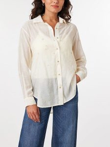 Scotch & Soda Bluzka w kolorze kremowym rozmiar: M. Brązowe bluzki Scotch & Soda, m, bez wzorów, bez kołnierzyka, bez ramiączek. Za 105,38 zł.
