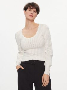 ONLY Sweter Meddi 15311544 Biały Regular Fit. Białe swetry klasyczne ONLY, xl, z syntetyku, bez kołnierzyka. Za 129,99 zł.