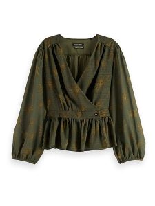 Scotch & Soda Bluzka w kolorze khaki rozmiar: 36. Brązowe bluzki Scotch & Soda, bez wzorów, bez kołnierzyka, bez ramiączek. Za 144,92 zł.