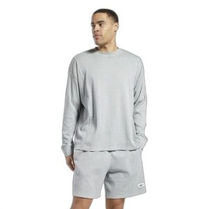 Bluza z dekoltem w kolorze naturalnym Reebok Classics. Szare bluzy Reebok, s, bez wzorów, bez kaptura. W wyprzedaży za 247,45 zł.