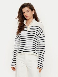 Tommy Hilfiger Sweter WW0WW44981 Biały Relaxed Fit. Białe swetry klasyczne TOMMY HILFIGER, xxl, z wełny, bez kołnierzyka. Za 459,99 zł.