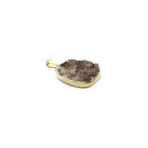Naszyjnik Agat Druza Ciemny Brąz złoto. Naszyjniki marki Brazi druse jewelry. Za 170,00 zł.