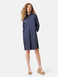 Gerry Weber Sukienka w kolorze granatowym rozmiar: 40. Niebieskie sukienki Gerry Weber, bez wzorów, z bawełny, bez kołnierzyka, bez ramiączek, midi. Za 162,87 zł.