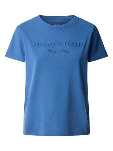 Pepe Jeans Koszulka "Loretta" w kolorze niebieskim rozmiar: S. Niebieskie bluzki Pepe Jeans, s, bez wzorów, z bawełny, bez kołnierzyka, bez ramiączek. Za 105,38 zł.
