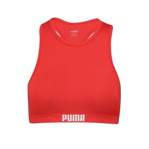 Góra od bikini Puma, racerback, czerwonym. Czerwone bikini Puma, bez wzorów. Za 121,99 zł.