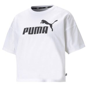 Koszulka z krótkim rękawem Damska Puma Essentials Biały. Białe bluzki Puma, m, bez wzorów, sportowe, bez kołnierzyka, bez ramiączek. Za 218,00 zł.