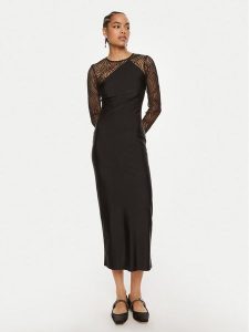 ROTATE Sukienka koktajlowa Isadora 112910100 Czarny Slim Fit. Czarne sukienki Rotate, bez wzorów, z syntetyku, wizytowe, bez kołnierzyka, bez ramiączek. Za 649,00 zł.