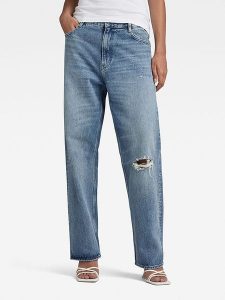G-Star Dżinsy - Comfort fit - w kolorze błękitnym rozmiar: W28/L34. Niebieskie jeansy G-Star, z aplikacjami. Za 144,92 zł.