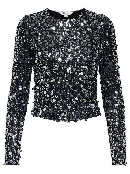 ONLY Bluzka Catina 15358382 Czarny Slim Fit. Czarne bluzki ONLY, m, bez wzorów, z syntetyku, bez kołnierzyka, bez ramiączek. Za 169,99 zł.