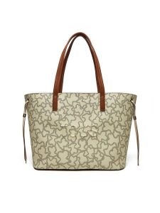 TOUS Torebka Kaos Icon 2002022001 Beżowy. Brązowe shopper bag Tous, bez wzorów, ze skóry, bez dodatków. Za 689,99 zł.