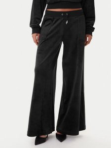 Juicy Couture Spodnie dresowe JCBBJ225803 Czarny Wide Leg. Czarne spodnie dresowe Juicy Couture, xxs, bez wzorów, z bawełny. Za 349,99 zł.