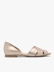 Platynowe sandały peep toe. Szare sandały Brawo sp. z o.o., bez wzorów, ze skóry, z otwartym noskiem, bez obcasa, na płaskiej podeszwie, bez zapięcia. Za 429,99 zł.