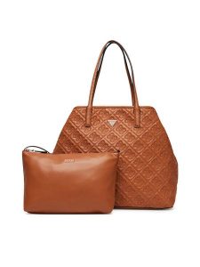 Guess Torebka Adelasia HWQL96 58240 Brązowy. Brązowe shopper bag Guess, z aplikacjami, ze skóry, bez dodatków. Za 479,99 zł.