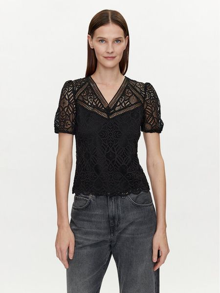 Morgan Bluzka 241-DOULI Czarny Regular Fit. Czarne bluzki Morgan, xs, bez wzorów, z syntetyku, bez kołnierzyka, bez ramiączek. Za 129,99 zł.