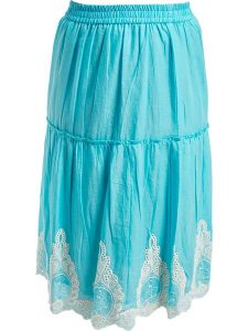 SIGRIS Moda Spódnica w kolorze turkusowym rozmiar: L. Niebieskie spódnice SIGRIS Moda, l, bez wzorów, z bawełny, maxi. Za 95,92 zł.