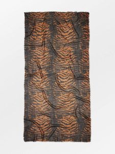 Becksöndergaard Wełniany szal w kolorze karmelowo-czarnym - 200 x 100 cm rozmiar: onesize. Brązowe szaliki Becksöndergaard, bez wzorów, z materiału. Za 173,99 zł.