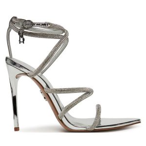 Sandały Steve Madden. Szare sandały Steve Madden, bez wzorów, bez obcasa, na szpilce, bez zapięcia. Za 429,99 zł.