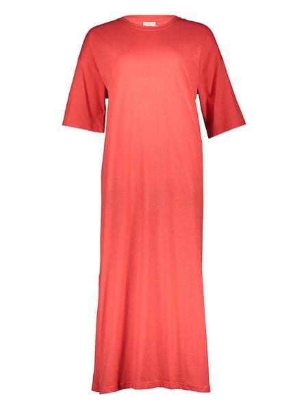 Kaffe Sukienka w kolorze czerwonym rozmiar: XXL. Czerwone sukienki Kaffe, na co dzień, xxl, bez wzorów, z bawełny, bez kołnierzyka, bez ramiączek, maxi, proste. Za 65,54 zł.