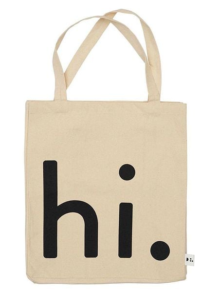 Design Letters Torba "hi." w kolorze beżowym na zakupy - 40 x 45 x 17 cm rozmiar: onesize. Brązowe shopper bag Design Letters, bez wzorów, z bawełny, bez dodatków. Za 86,99 zł.
