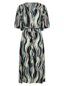 Soyaconcept Sukienka "Cammi" w kolorze jasnozielono-czarno-szarym rozmiar: M. Czarne sukienki Soyaconcept, na imprezę, m, bez wzorów, z tkaniny, klasyczne, bez kołnierzyka, bez ramiączek, maxi. Za 158,10 zł.