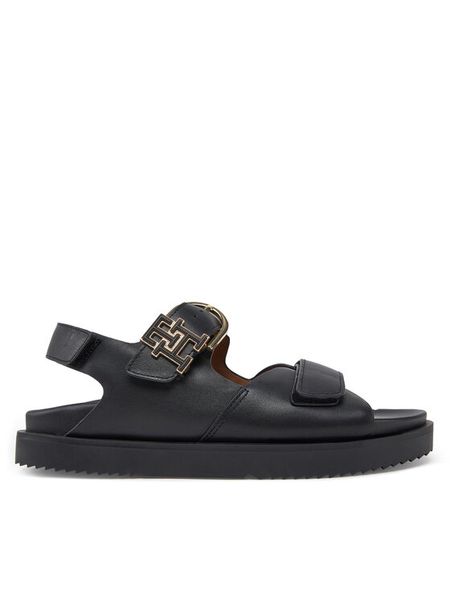 Tommy Hilfiger Sandały Leather Sporty Sandal FW0FW08799 Czarny. Czarne sandały TOMMY HILFIGER, bez wzorów, ze skóry, bez obcasa, na płaskiej podeszwie, bez zapięcia. Za 399,99 zł.