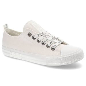 Białe Trampki Big Star Modne Buty Damskie Półbuty. Białe półbuty Big Star, bez wzorów, z dresówki, bez zapięcia. Za 129,00 zł.