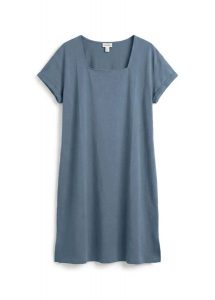 Sukienka T-shirtowa z czystej bawełny organicznej. Czarne sukienki bonprix, bez wzorów, z bawełny, bez kołnierzyka, bez ramiączek. Za 57,99 zł.